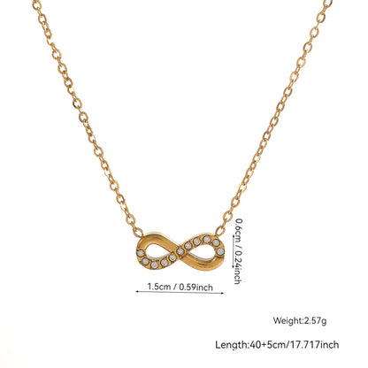 Elegant Heart Shape Necklace For Women With 304 Stainless Steel Pendant And Rhinestones On Cable Chain