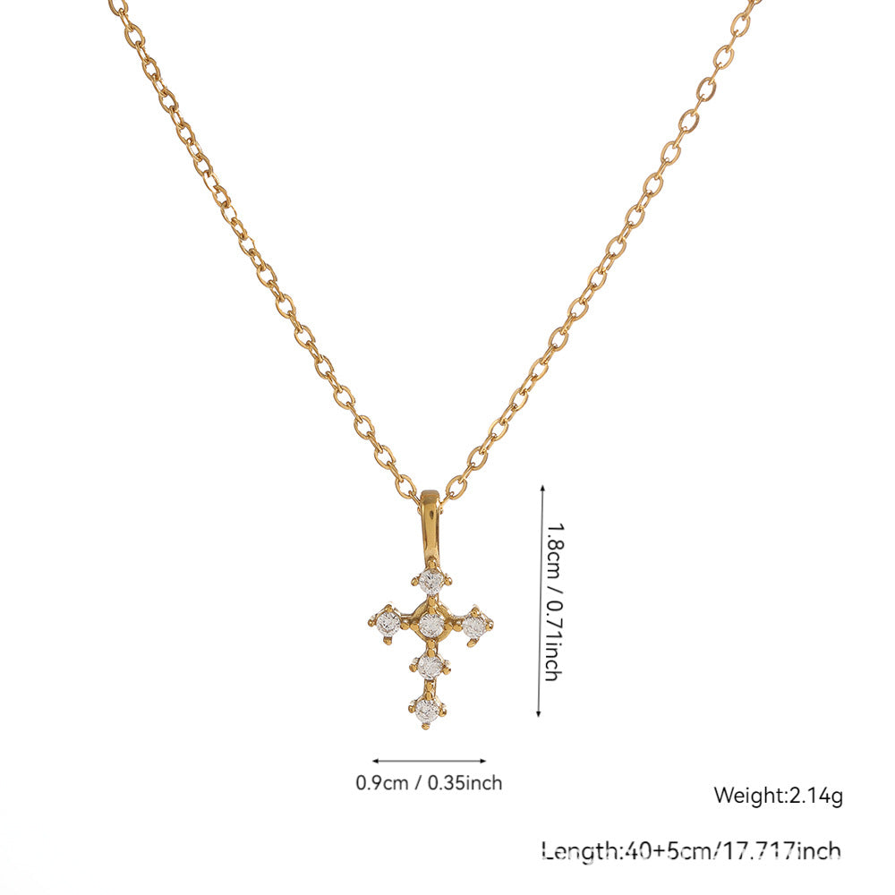 Elegant Heart Shape Necklace For Women With 304 Stainless Steel Pendant And Rhinestones On Cable Chain