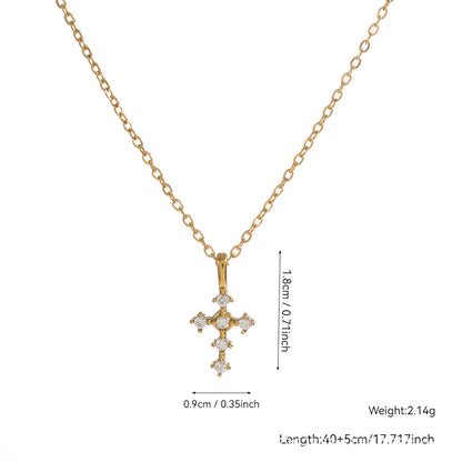 Elegant Heart Shape Necklace For Women With 304 Stainless Steel Pendant And Rhinestones On Cable Chain