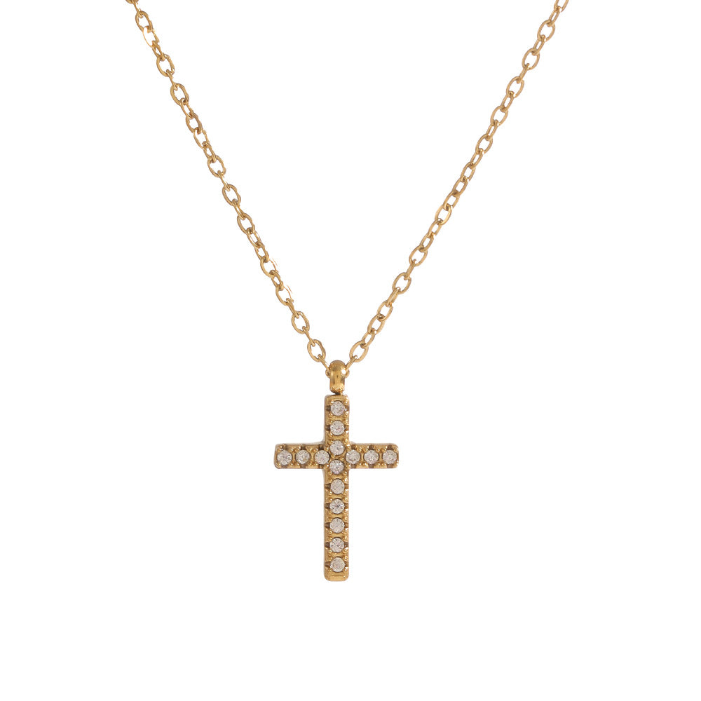 Elegant Heart Shape Necklace For Women With 304 Stainless Steel Pendant And Rhinestones On Cable Chain
