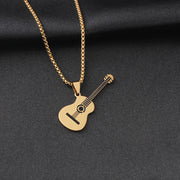 Gold Guitar + 60cm Gold Corn Chain