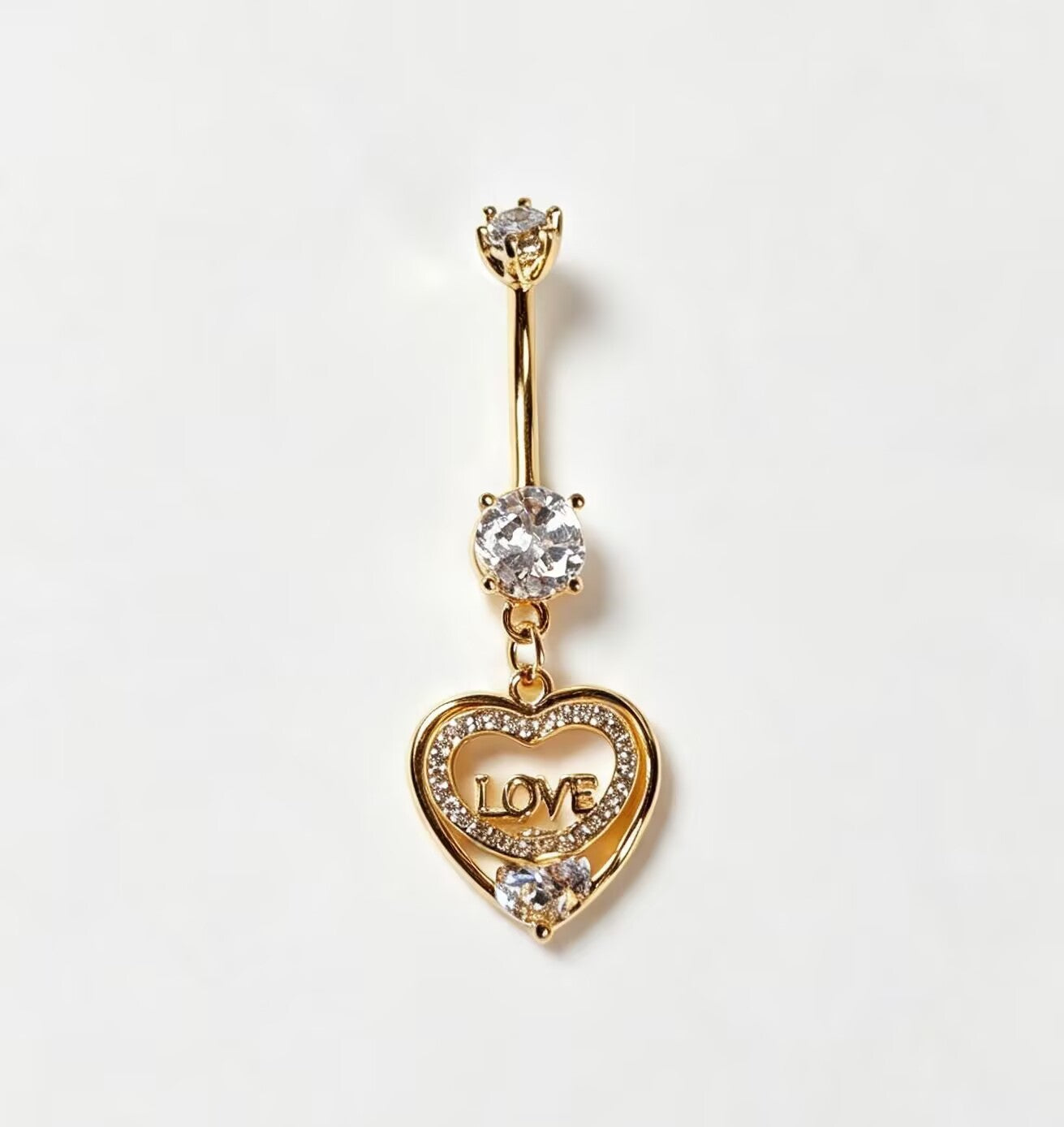 Heart Shape Metal Belly Ring In Gold For Women, Perfect Wedding Jewelry Accessory