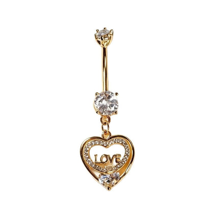 Heart Shape Metal Belly Ring In Gold For Women, Perfect Wedding Jewelry Accessory