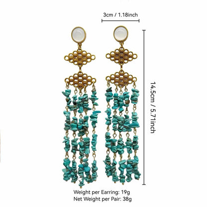Retro Geometric Peacock Blue Earrings For Women With 925 Sterling Silver Posts And Turquoise Inlay Alloy Design