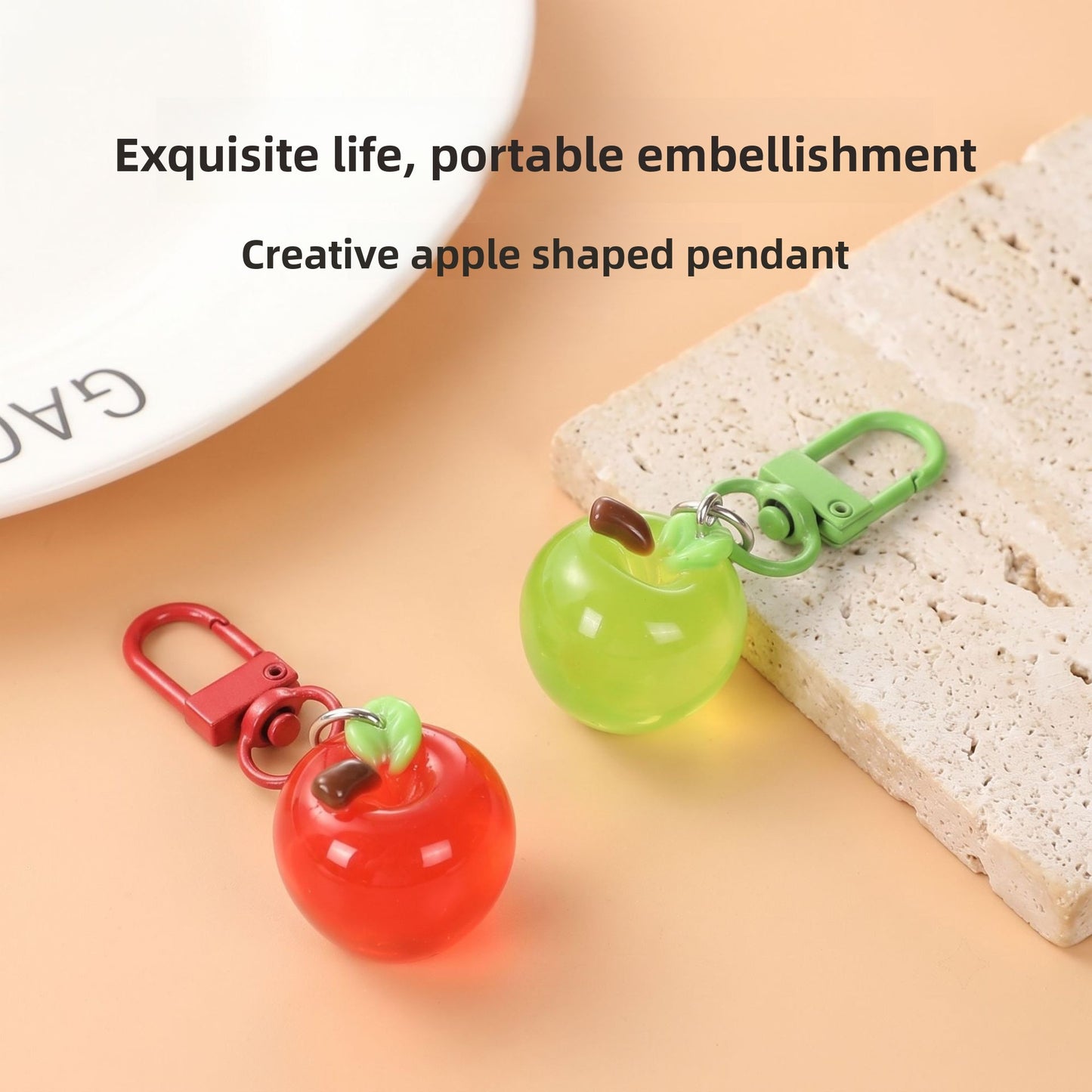 Apple Red Bag Charm Key Chain For Children’s Day, Resin Material Accessory