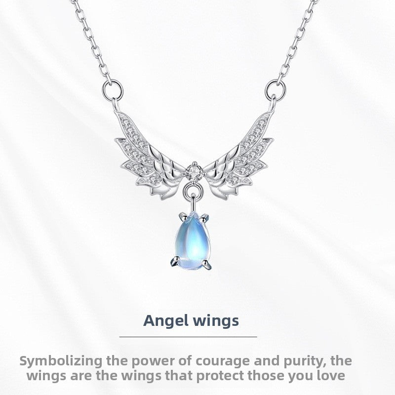 Wings Necklace For Women In S999 Silver Featuring A 925 Sterling Silver Cable Chain In Silver