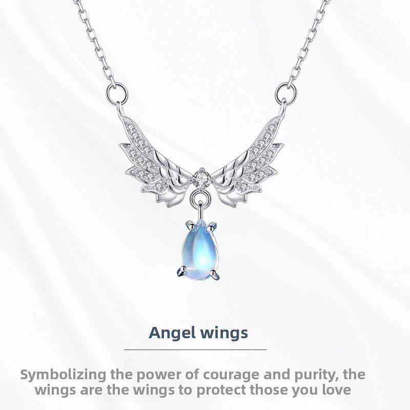 Wings Necklace For Women In S999 Silver Featuring A 925 Sterling Silver Cable Chain In Silver