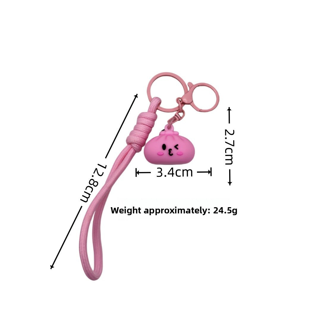 New Year Natural Pink Key Chains Bag Charms Made With Durable PVC Material