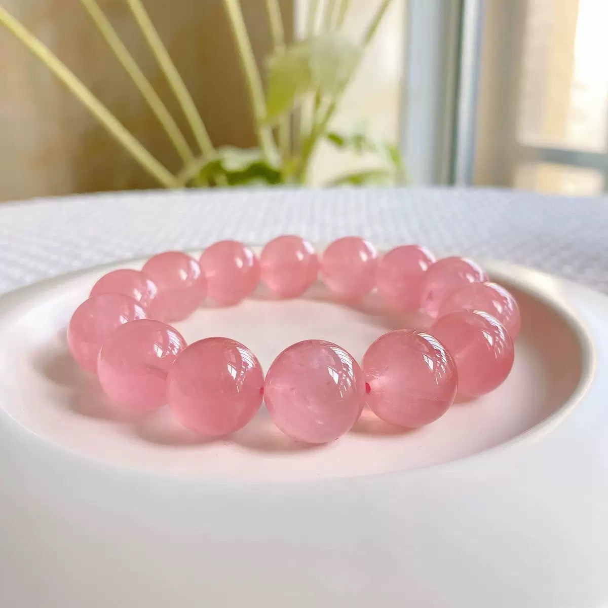 Sweet Geometric Crystal Bracelet For Women With Natural Pink 7-8mm Beaded Pearls
