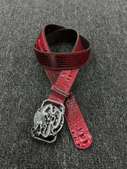 Dragon Soul Crocodile Pattern Red Belt YD216