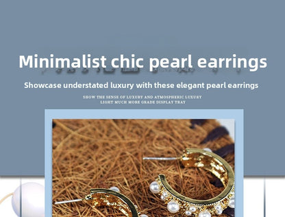 Geometric Stud Earrings For Women In Electroplated Alloy With Artificial Gemstones