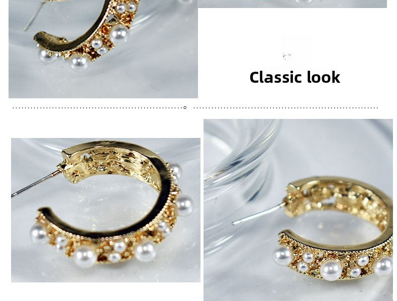 Geometric Stud Earrings For Women In Electroplated Alloy With Artificial Gemstones