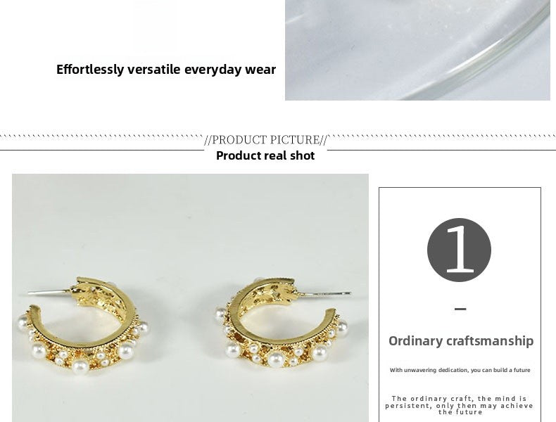Geometric Stud Earrings For Women In Electroplated Alloy With Artificial Gemstones
