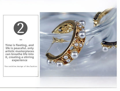 Geometric Stud Earrings For Women In Electroplated Alloy With Artificial Gemstones
