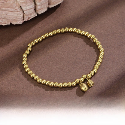 Lotus Waterproof Non Tarnish Bracelets For Women In Sweet Style With Titanium Steel Pendant And PVD Coated Stainless Steel