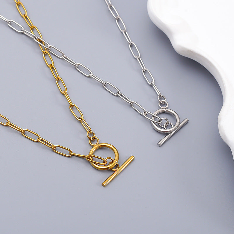 Waterproof Non Tarnish Cross Pendant Necklace In Titanium Steel With Electroplated 304 Stainless Steel Cable Chain, Unisex