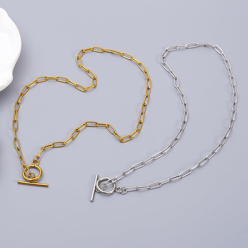 Waterproof Non Tarnish Cross Pendant Necklace In Titanium Steel With Electroplated 304 Stainless Steel Cable Chain, Unisex