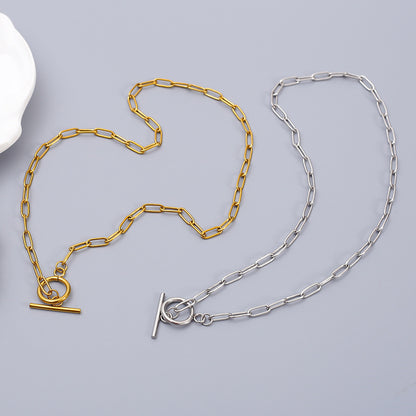 Waterproof Non Tarnish Cross Pendant Necklace In Titanium Steel With Electroplated 304 Stainless Steel Cable Chain, Unisex