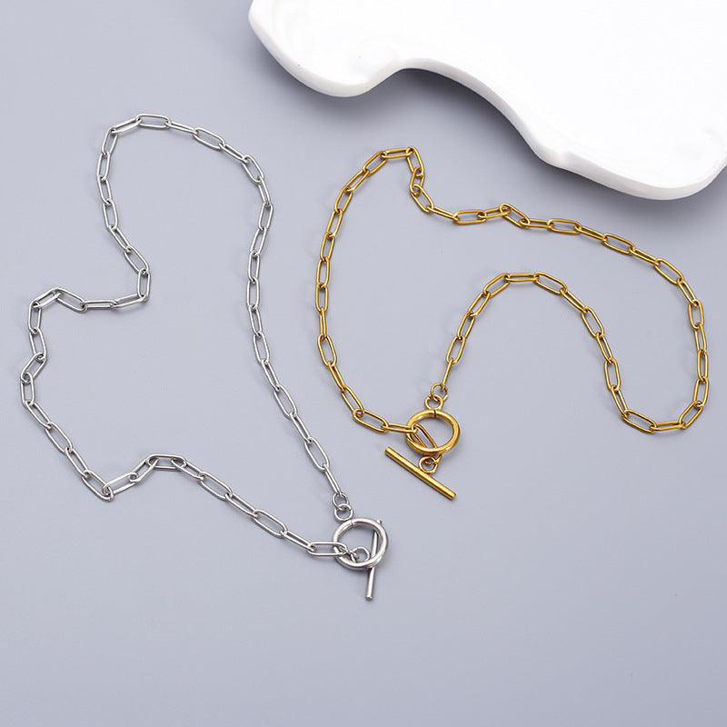 Waterproof Non Tarnish Cross Pendant Necklace In Titanium Steel With Electroplated 304 Stainless Steel Cable Chain, Unisex