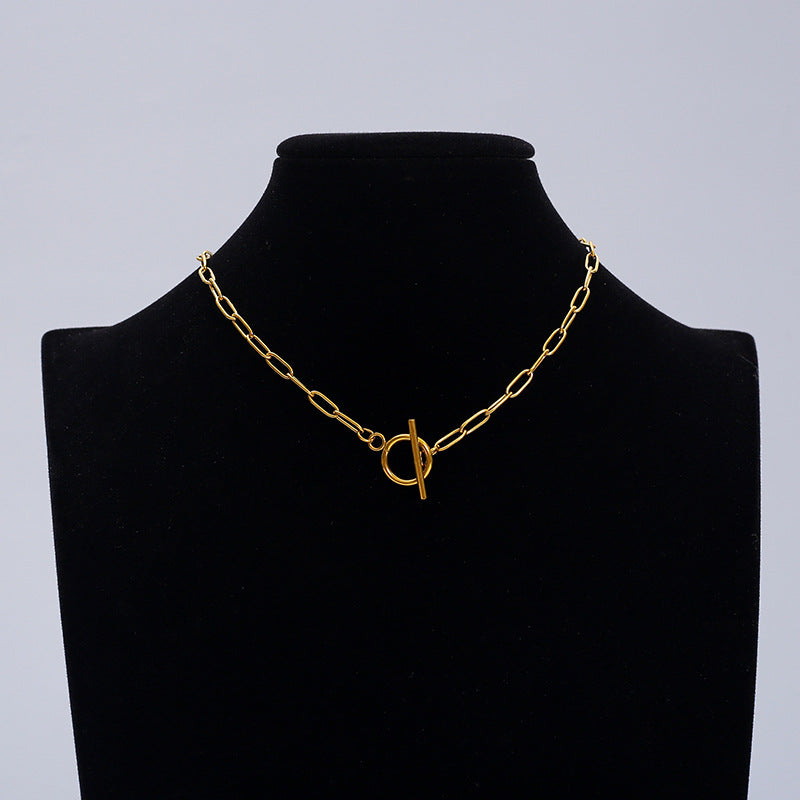 Waterproof Non Tarnish Cross Pendant Necklace In Titanium Steel With Electroplated 304 Stainless Steel Cable Chain, Unisex