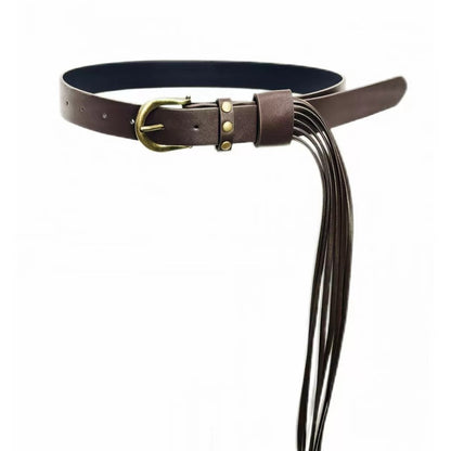 Women’s Commute Tassel Belt In PU Leather With Alloy Pin Buckle, Stylish And Durable Accessory