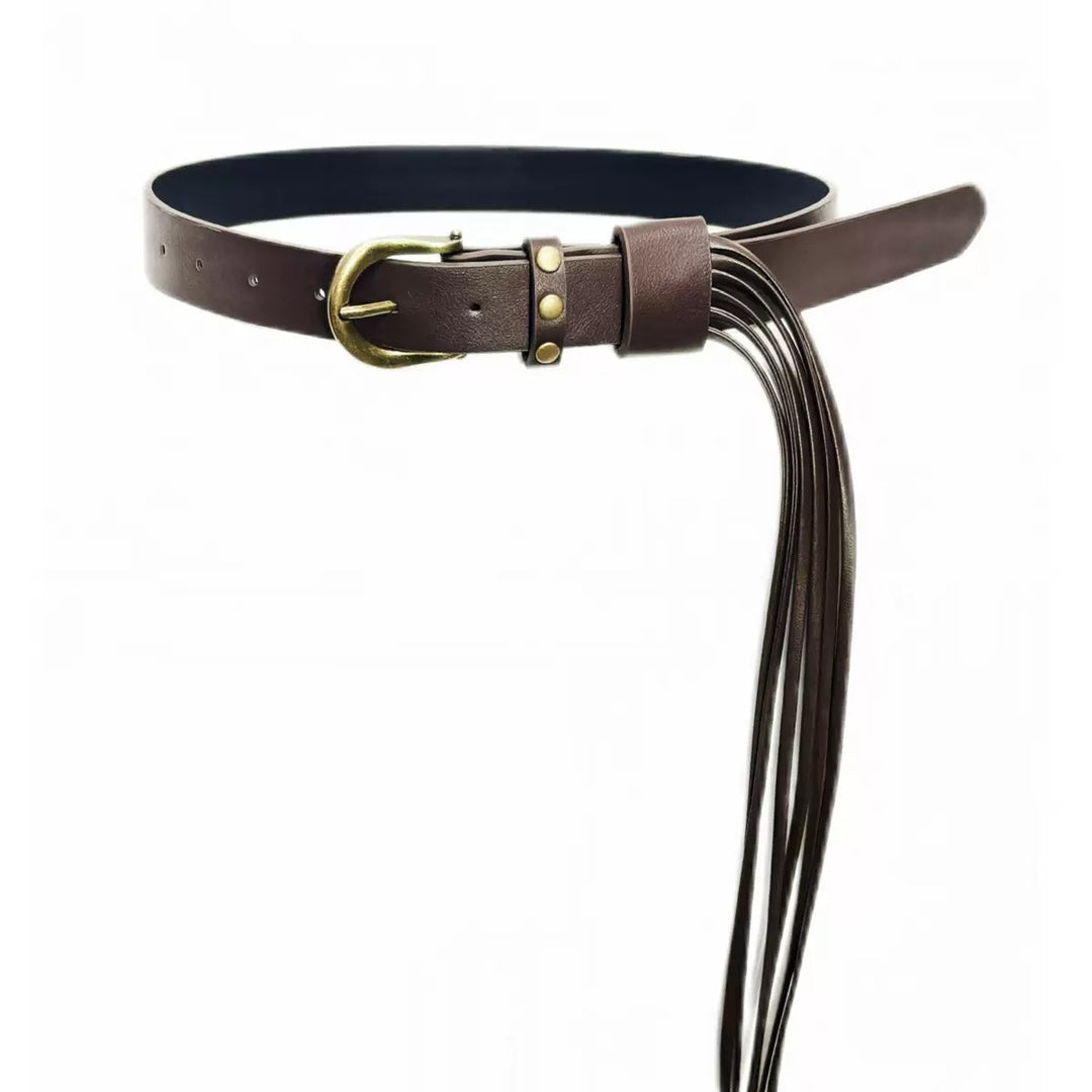 Women’s Commute Tassel Belt In PU Leather With Alloy Pin Buckle, Stylish And Durable Accessory