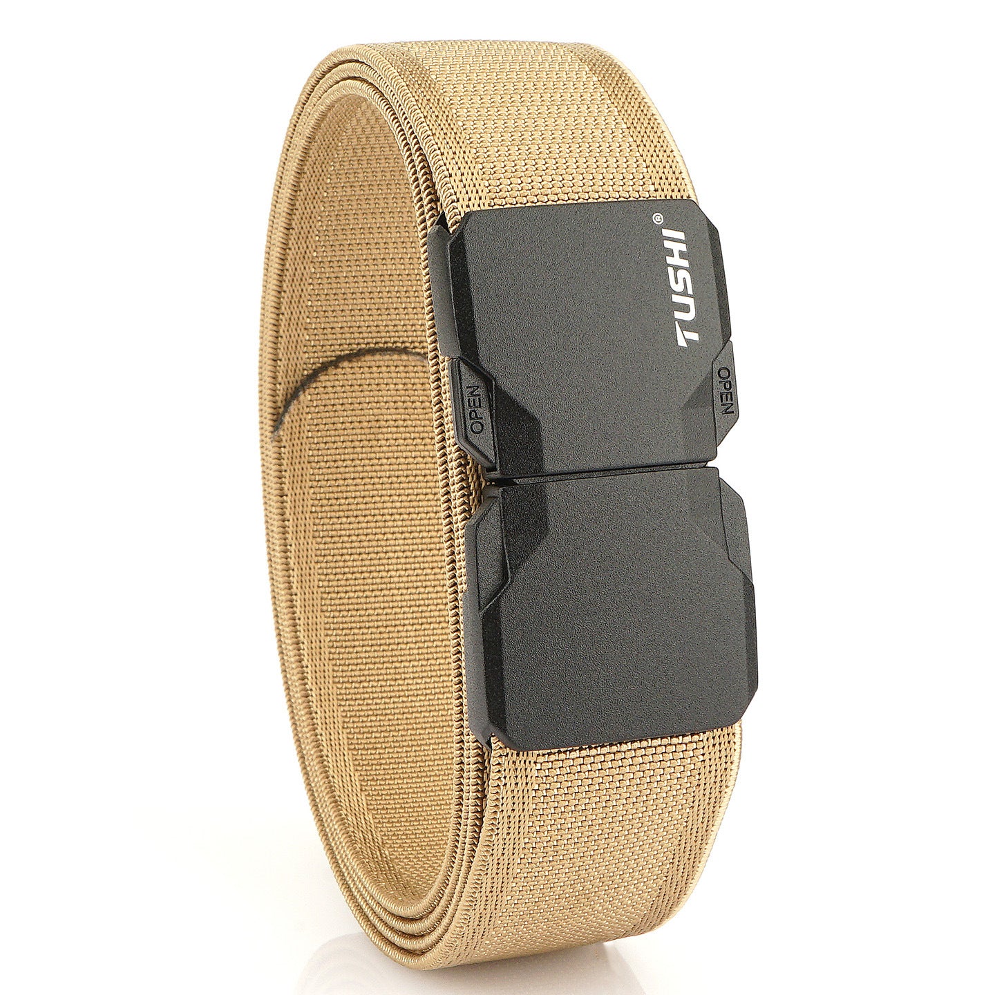 Men's Tactical Commute Belt With Alloy Buckle And Dyed Black Braid Surface Finish