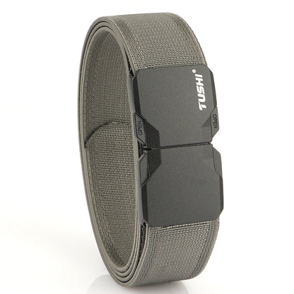 Men's Tactical Commute Belt With Alloy Buckle And Dyed Black Braid Surface Finish