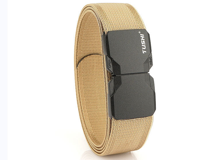 Men's Tactical Commute Belt With Alloy Buckle And Dyed Black Braid Surface Finish