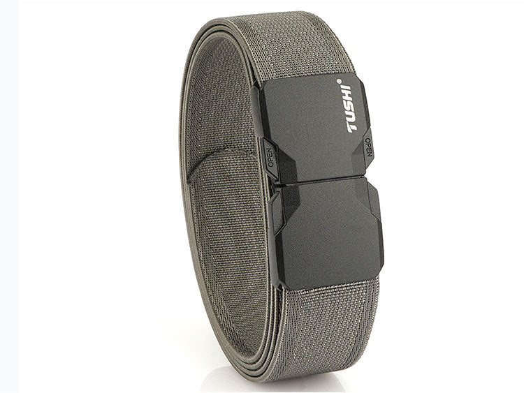 Men's Tactical Commute Belt With Alloy Buckle And Dyed Black Braid Surface Finish