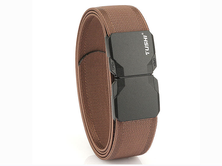 Men's Tactical Commute Belt With Alloy Buckle And Dyed Black Braid Surface Finish