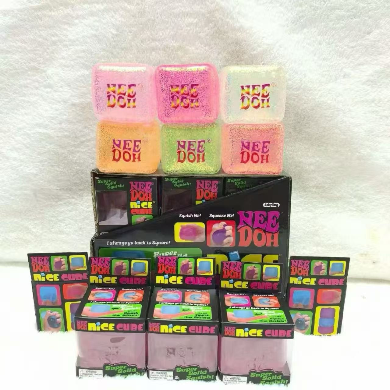 Square Squishy Toy Made Of TPR Featuring Luminous Craft, Casual Style Slow Rebound Toy