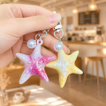 Ocean Valentine's Day Natural Pink Key Chain In Acrylic Material, Perfect Gift For Loved Ones