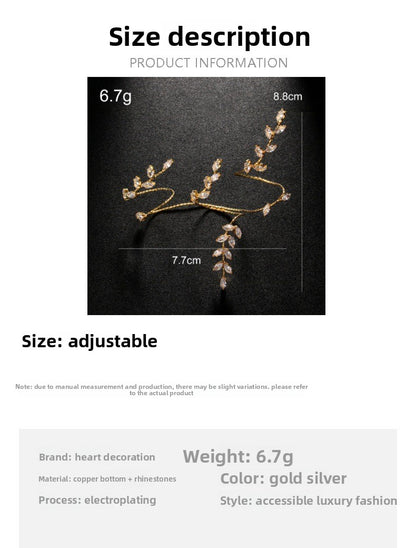 Silver Leaves Alloy Bangle For Women With Electroplated Finish And Zircon Inlay