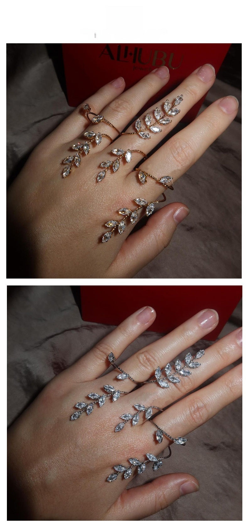 Silver Leaves Alloy Bangle For Women With Electroplated Finish And Zircon Inlay