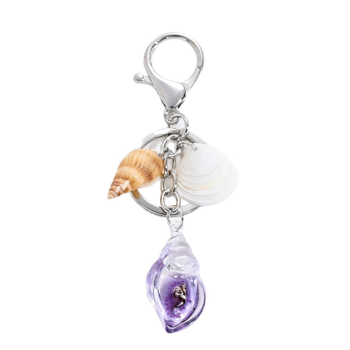 Conch Key Chain Featuring Shell Inlay And Durable Alloy Material
