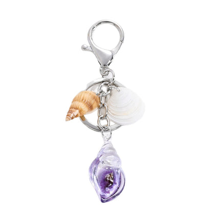 Conch Key Chain Featuring Shell Inlay And Durable Alloy Material