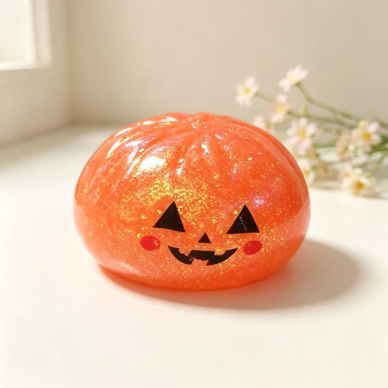 Halloween Pumpkin Squishy Toy Made Of Soft TPR Material, Available In Vibrant Colour, Perfect Slow Rebound Toy