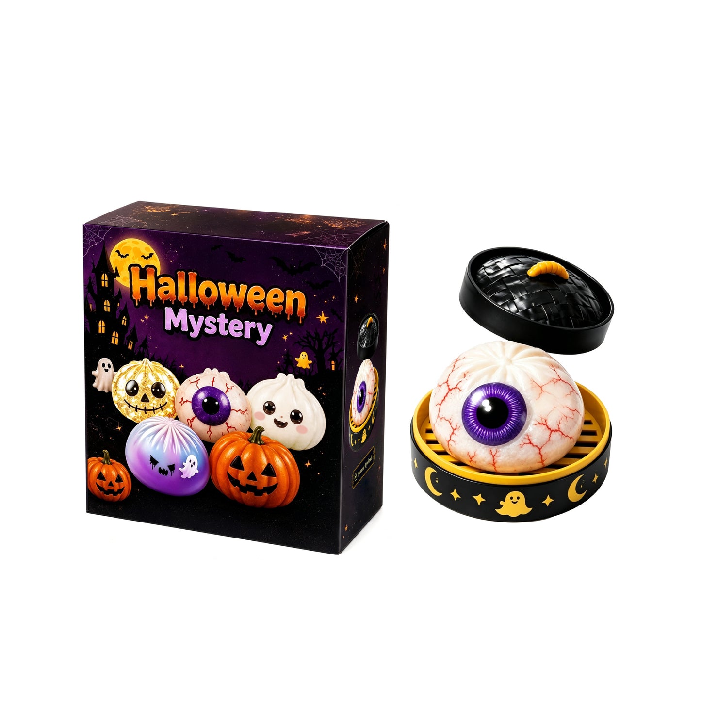 Halloween Skull Squishy Toy Made Of TPR, Novelty Gold Stress Relief Toy For Halloween