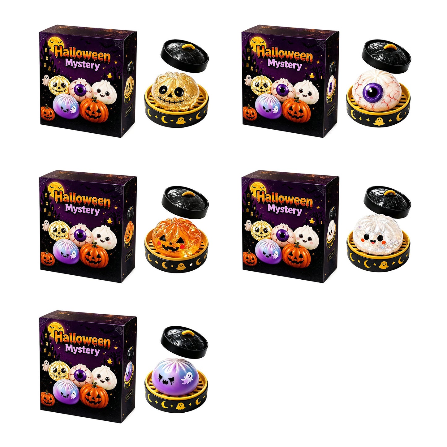 Halloween Skull Squishy Toy Made Of TPR, Novelty Gold Stress Relief Toy For Halloween