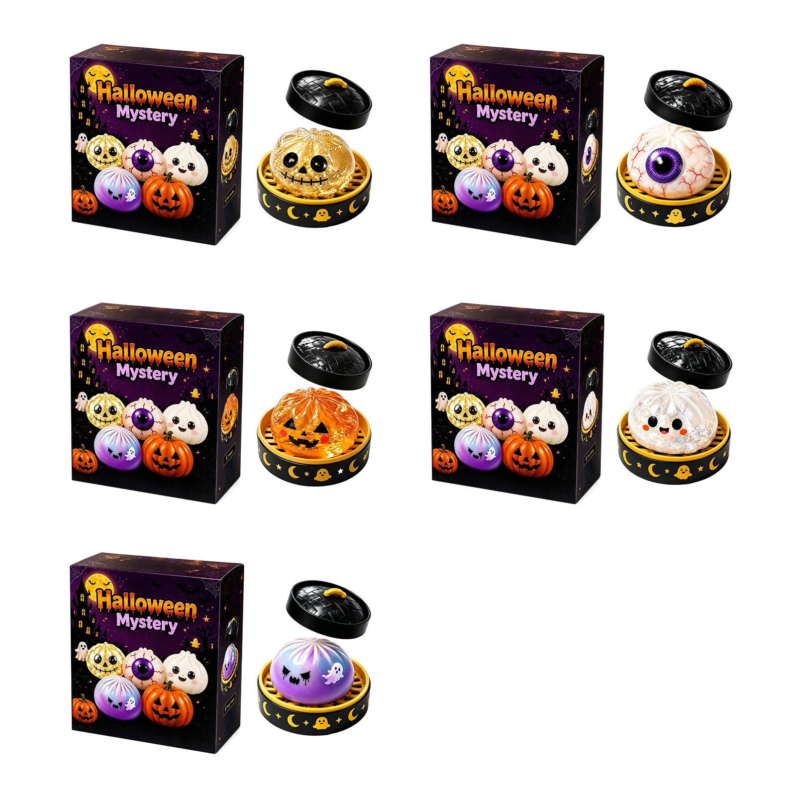 Halloween Skull Squishy Toy Made Of TPR, Novelty Gold Stress Relief Toy For Halloween