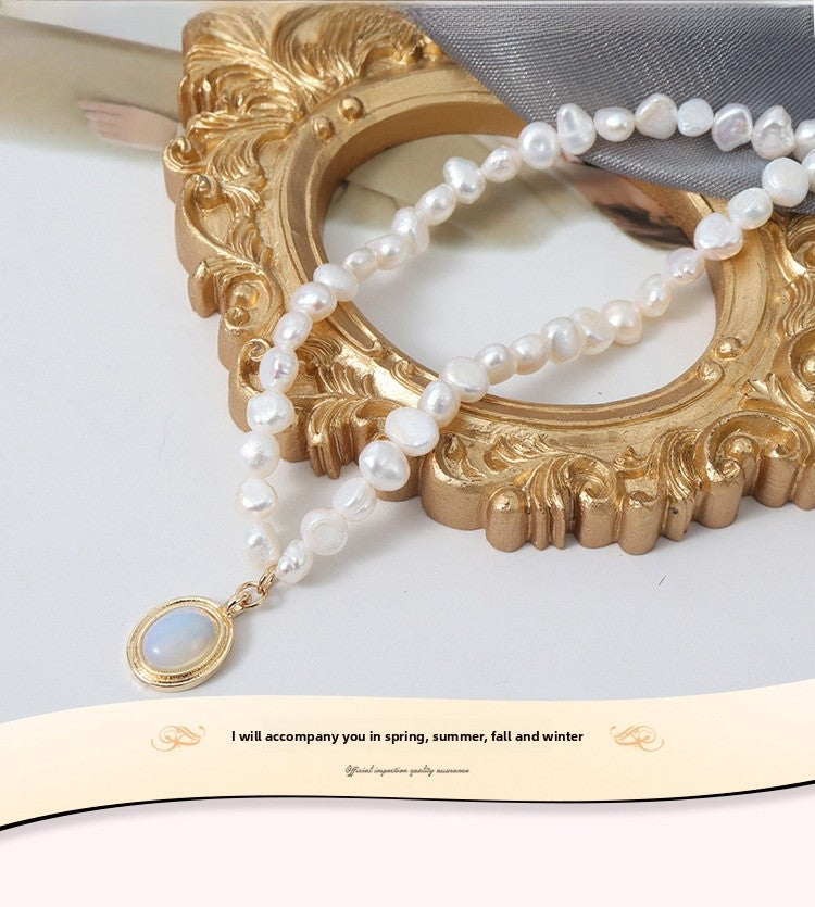 Retro Water Droplets Earrings Featuring Freshwater Pearl Inlay, Classic Stud Earrings