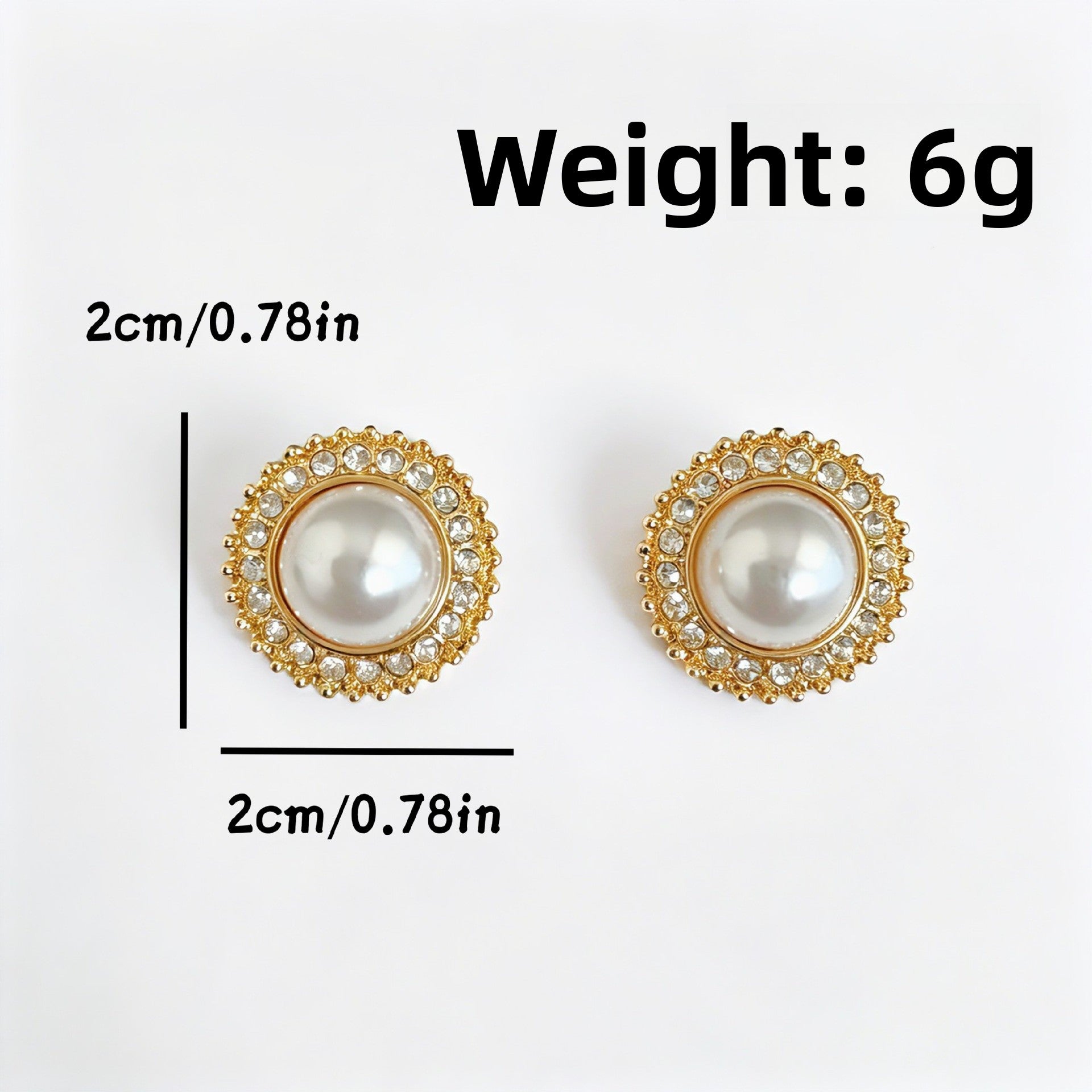 Round Stud Earrings For Unisex Featuring Electroplated Alloy With 925 Sterling Silver Posts And Artificial Pearl Inlay