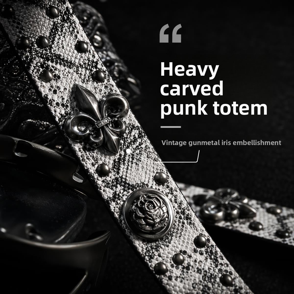 Punk Snakeskin PU Leather Belt With Zinc Alloy Pin Buckle In Silver