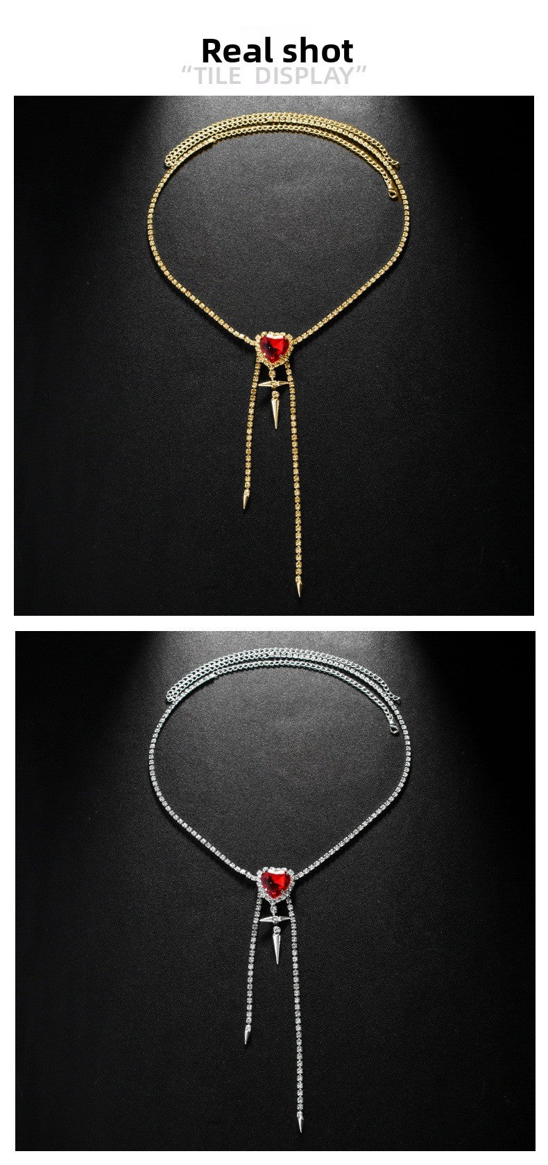 Women's Gold Alloy Waist Chain Tassel Featuring Heart Shape Design With White Crystal Inlay