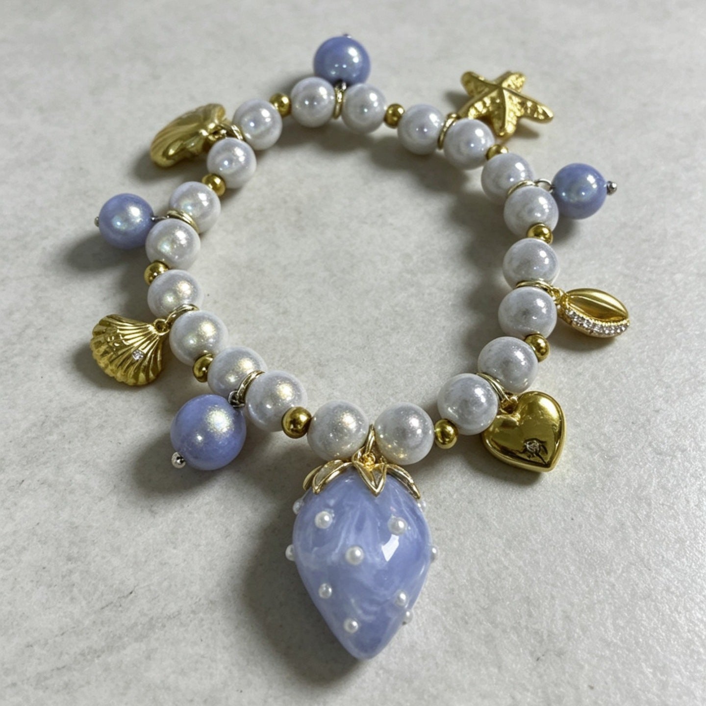 Marine Style Braid Shell Necklace For Women With Mixed Materials And Beaded Chain