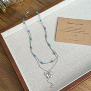 Butterfly Double Layer Necklace-X6517C