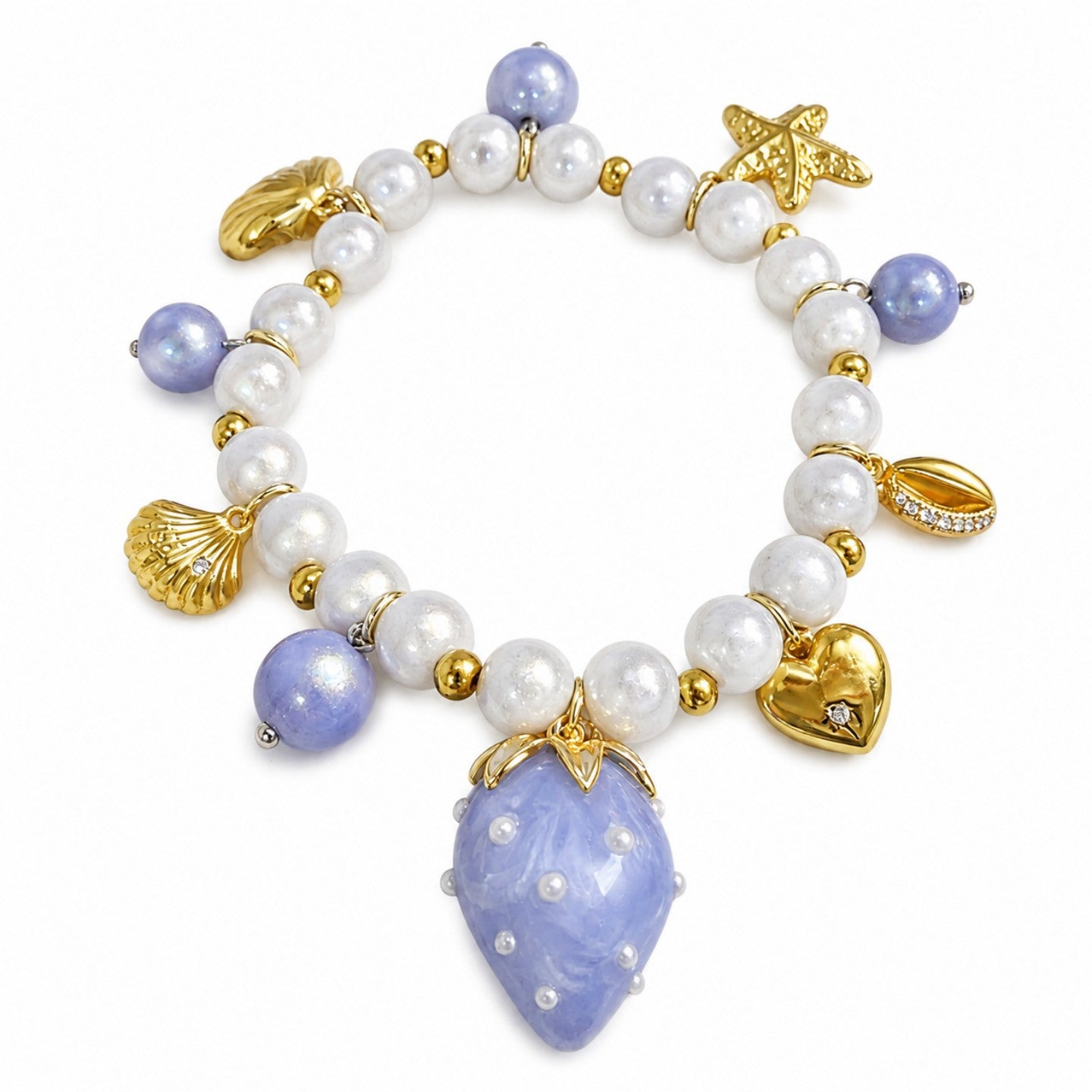 Marine Style Braid Shell Necklace For Women With Mixed Materials And Beaded Chain