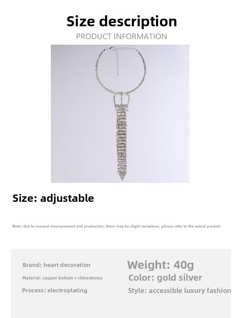 Exaggerated Silver Bowtie Choker Necklace For Women With Rhinestones Pendant Featuring Rhinestone Inlay
