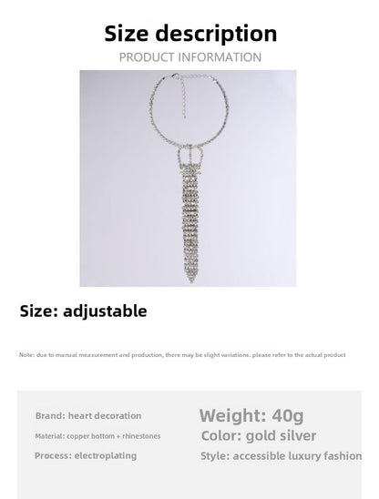 Exaggerated Silver Bowtie Choker Necklace For Women With Rhinestones Pendant Featuring Rhinestone Inlay